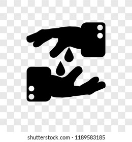 Washing hand vector icon isolated on transparent background, Washing hand transparency logo concept