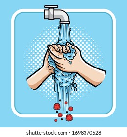 washing hand vector logo illustration