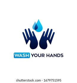 washing hand vector with water illustration protection from virus
