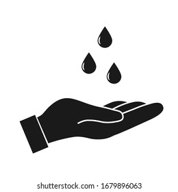 Mano de lavado con gota de agua