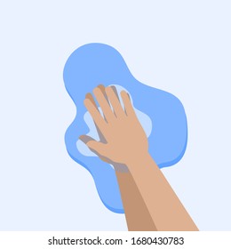 Washing hand with water vector Illustration for template design