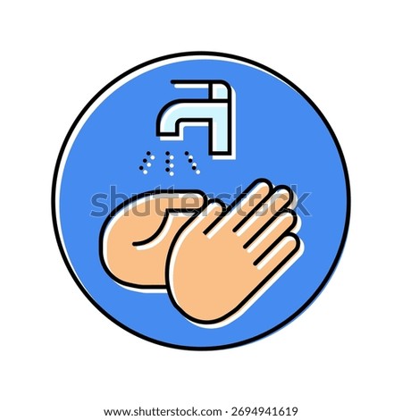 washing hands before aiding color icon vector. washing hands before aiding sign. isolated symbol illustration