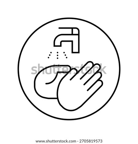 washing hands before aiding line icon vector. washing hands before aiding sign. isolated contour symbol black illustration