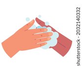 washing hands and bubbles, isolated