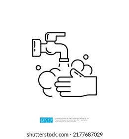 Washing Hands. Clean and Disinfect icon