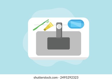 Washing hands concept. Colored flat vector illustration isolated.