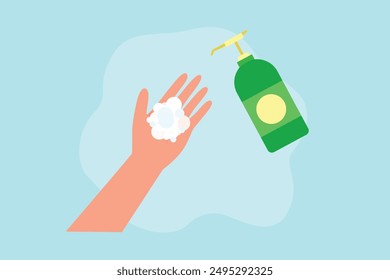 Concepto de lavarse las manos. Ilustración vectorial plana de color aislada.