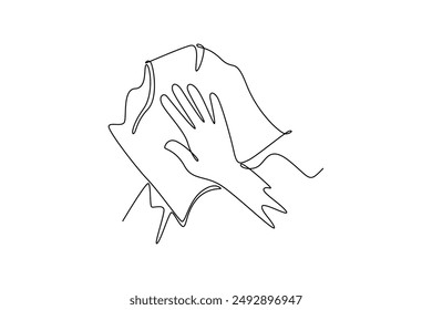 Washing hands concept. Single line draw design vector graphic illustration.