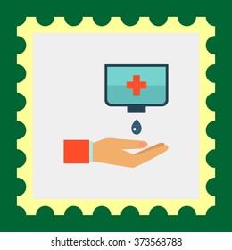 Washing hands with disinfectant soap