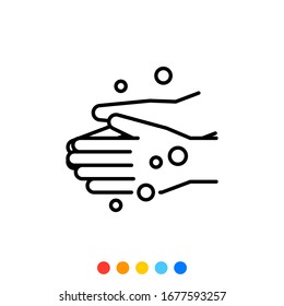 Washing hands flat design element ,Icon,Vector and Illustration.