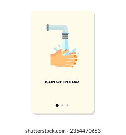 Washing hands flat icon. Water, dirty hands isolated vector. Hygiene and beauty concept. Vector illustration symbol elements for web design and apps