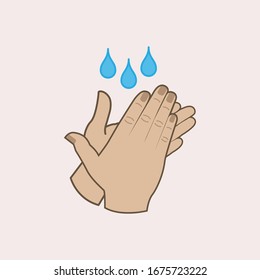 washing hands flat vector icon