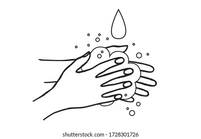 Washing Hands Hand Drawn Vector Doodle Stock Vector (Royalty Free ...