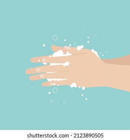 Washing hands. Healthcare and disinfection concept. Vector illustration