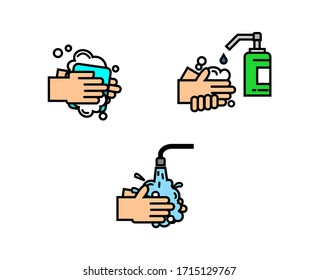 Washing Hands And Hygiene Icon. Vector Design