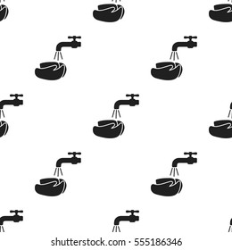 Washing hands icon black. Single sick icon from the big ill, disease black.