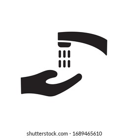 Icono de lavarse las manos. Diseño de estilo plano. Aislado sobre fondo blanco. Ilustración gráfica vectorial. Adecuado para diseño de sitios web, logotipo, aplicación, plantilla y ui. EPS 10.