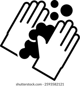 Washing Hands Icon Glyph Vector Illustration