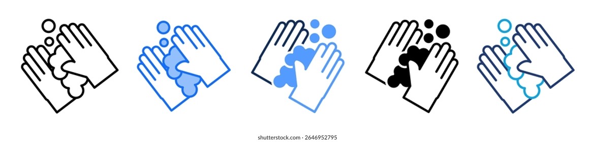 Washing Hands Icon Multiple Vector Illustration