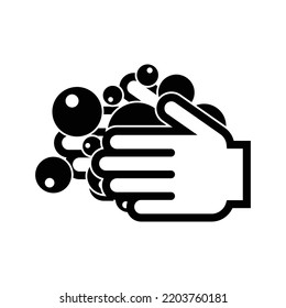 Washing hands icon on white background