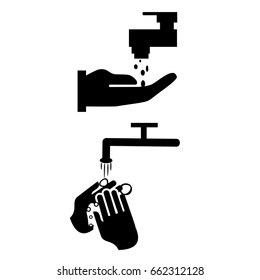 washing hands icon set