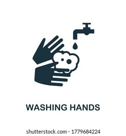 Icono de Lavar manos. Elemento sencillo de la colección de higiene. Icono de lavado creativo de manos para diseño web, plantillas, infografías y más