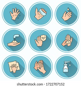 Washing Hands Icon Simple Illustrations Long Stock Vector (Royalty Free ...