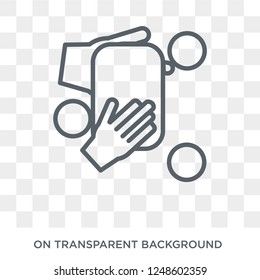 WASHING HANDS icon. Trendy flat vector WASHING HANDS icon on transparent background from Cleaning collection. High quality filled WASHING HANDS symbol use for web and mobile