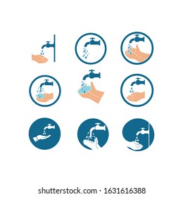 washing hands icon vector design template