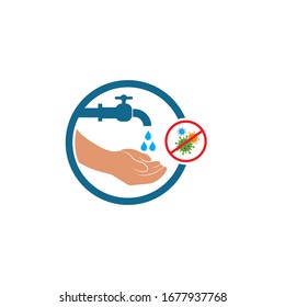 washing hands icon vector design template