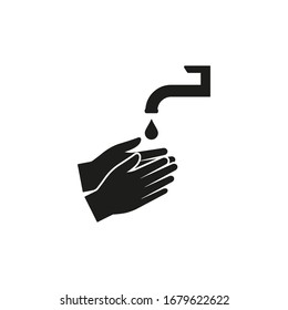 Washing hands icon. Vector illustration. Flat design.