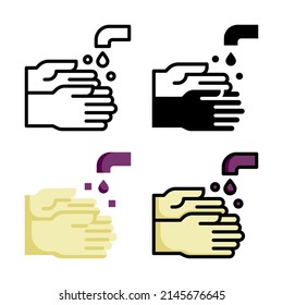 washing hands icon vector illustration logo template for website or mobile app