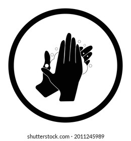 Washing hands icon vector isolated on white background.Illustration design for protective spread risk of transmission Covid-19.Coronavirus prevention concept.