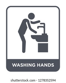 washing hands icon vector on white background, washing hands trendy filled icons from Behavior collection, washing hands vector illustration