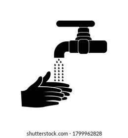 Waschhandsymbol Vektorsymbol einzeln auf weißem Hintergrund