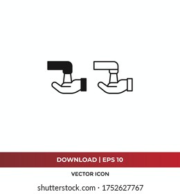 Washing hands icon vector. Wash hand sign