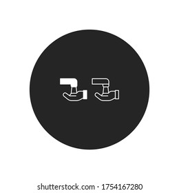 Vector de iconos de las manos de lavado. Leyenda la mano