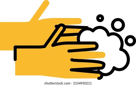 Lavando manos, ilustración, vector sobre un fondo blanco.