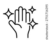 Washing hands to keep clean line icon set, label, badge, logo, symbol, sign, flat vector, isolated illustration. Shiny palm wash icons. Disease prevention, sanitizer, antiseptic, antibacterial symbol.
