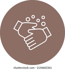 Washing Hands line circle icon vector image. Can also be used for web apps, mobile apps and print media.