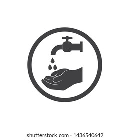 washing hands logo icon vector design template