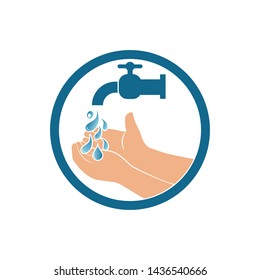 washing hands logo icon vector design template