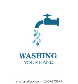 washing hands logo icon vector design template