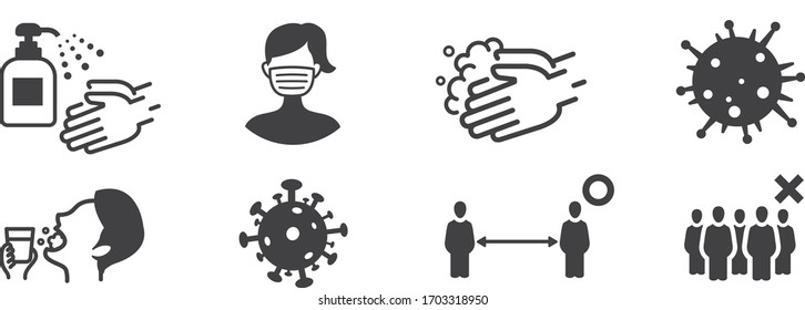 washing hands mask gargling illustration vector