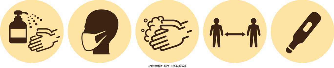 washing hands mask gargling illustration vector