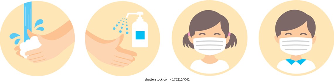 washing hands mask illustration vector