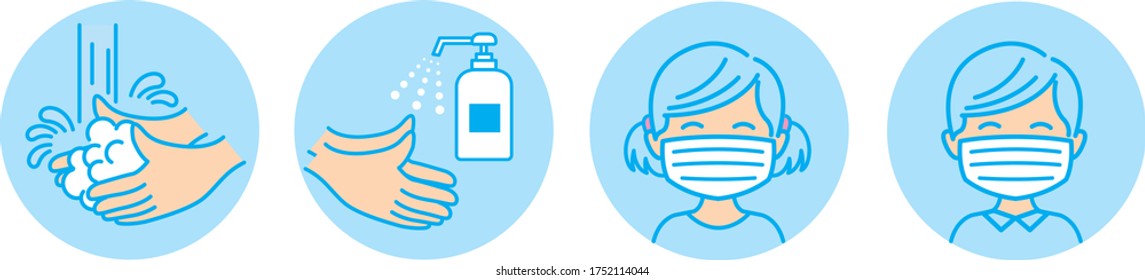 washing hands mask illustration vector