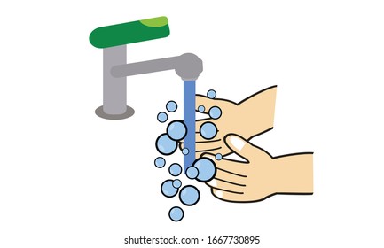 Washing hands to prevent infection ,Hygiene concept.