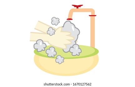 Washing hands to prevent infection ,Hygiene concept.