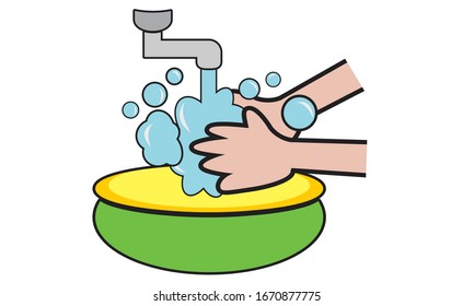 Washing hands to prevent infection ,Hygiene concept.